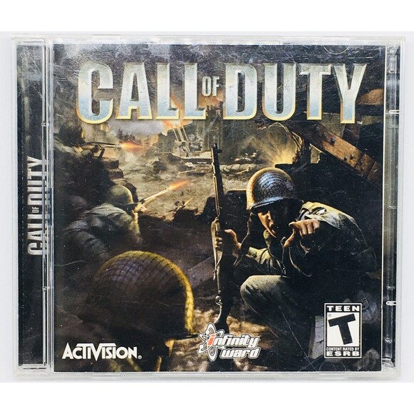VTG Call of Duty PC 2003 Game Of The Year Edition 2 CDs Case Key Included VGUC - Picture 2 of 11